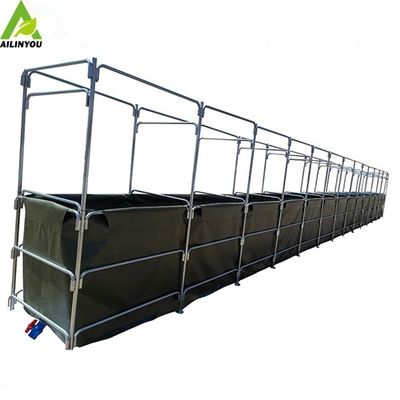 Customized Metal Frame Pvc Tarpaulin 5000Liters Fish Tank Rectangle Frame Fish Farming Tanks  Manufacturer