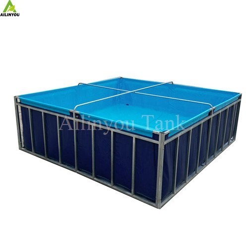 Wholesale Custom Pvc Tarpaulin Coated Fish Pond  Aquaculture Fish Farming Large Tanks For Farming Fish