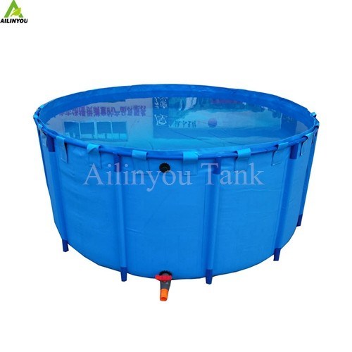 High quality pvc tarpaulin fish pond 2000Liters biofloc fish farming tank