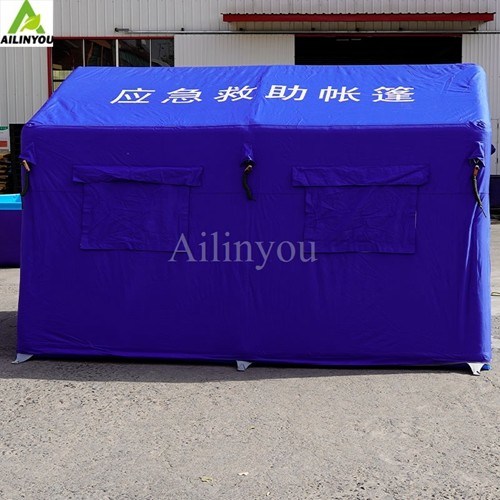 Custom Outdoor  Camping Inflatable Waterproof Canvas Emergency Shelter Heavy Duty Rescue Disaster Relief Tent