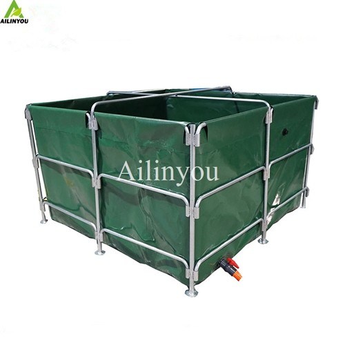 Ailinyou Foldable Round Tarpaulin Fish Tanks Round Tank  Biofloc Aquaculture Tank