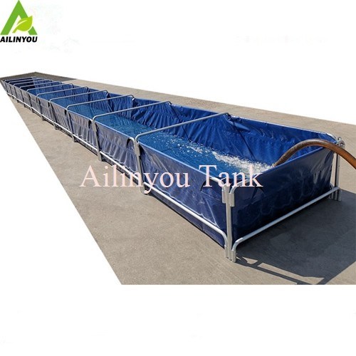 Ras fish farming equipment durable foldable PVC/TPU Canvas fish tank