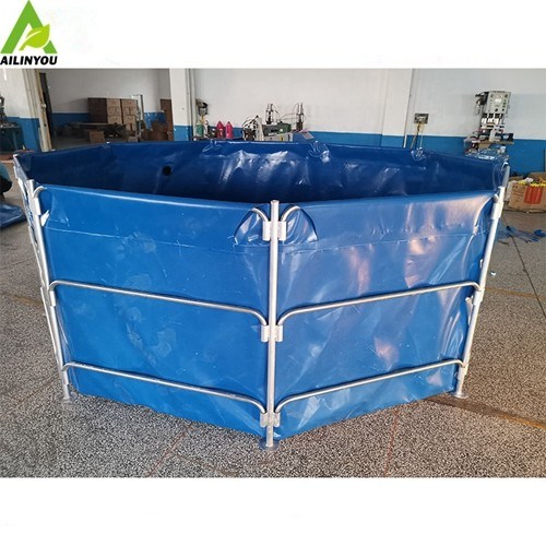 Ailinyou Hot sale Eco-Friendly round pvc fish breeding tanks outdoor tilapia biofloc fish farming tank 1000 Liters