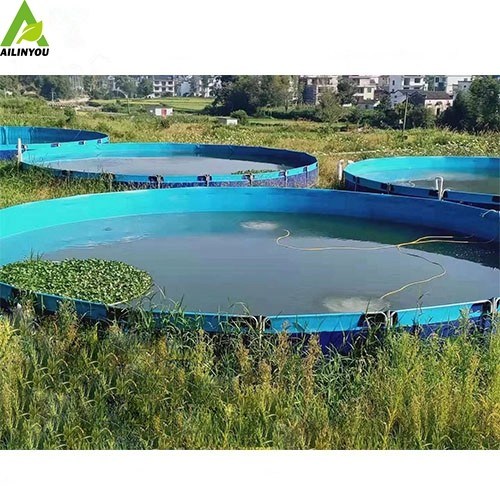 1000l~50000l Durable Foldable Portable Pvc Tarpaulin Canvas Water Fish Farming Aquaculture Rectangular Tank Pond Pool