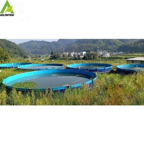 Tarpaulin Waterproof Custom Accessories Blue Customized Pvc Canvas Fish Tank Farming Round Fish Pond Tank