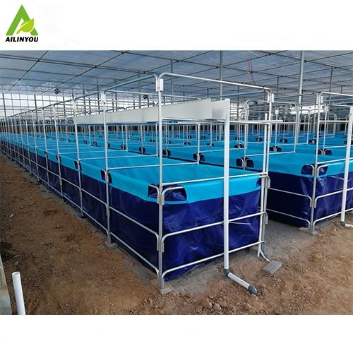 Factory Supply Foldable Pvc Tarpaulin Water Tank Fish Farming Tank Pvc Fish Pond With Galvanized Metal steel  Frame