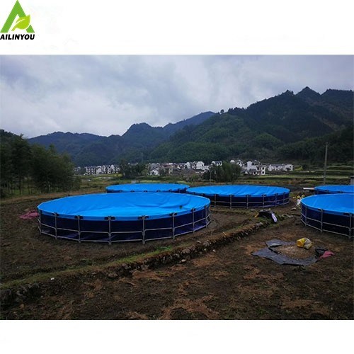 Wholesale Large Round Pvc Tarpaulin Aquaculture Biofloc Train water reservoir tank corrugated water tanks for fish farmi