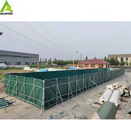 1000l~50000l Durable Foldable Portable Pvc Tarpaulin Canvas Water Fish Farming Aquaculture Rectangular Tank Pond Pool