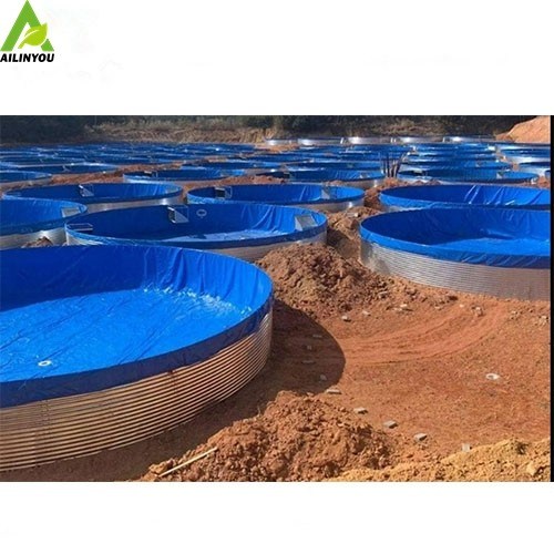 Ailinyou Aquaculture Equipment Pvc Canvas Fish Tank Farming Round Foldable PVC Tarpaulin Tank Aquaculture Fish Pond