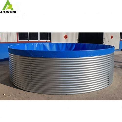 Galvanized Sheet Fish Pond 500-500000 Litre Aquaculture Tanks For Fish Farming