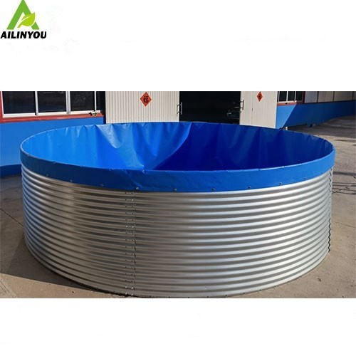 Custom Size Galvanized Steel Water Tank Aquaculture Pond Tanks For Fish Shrimp Farming